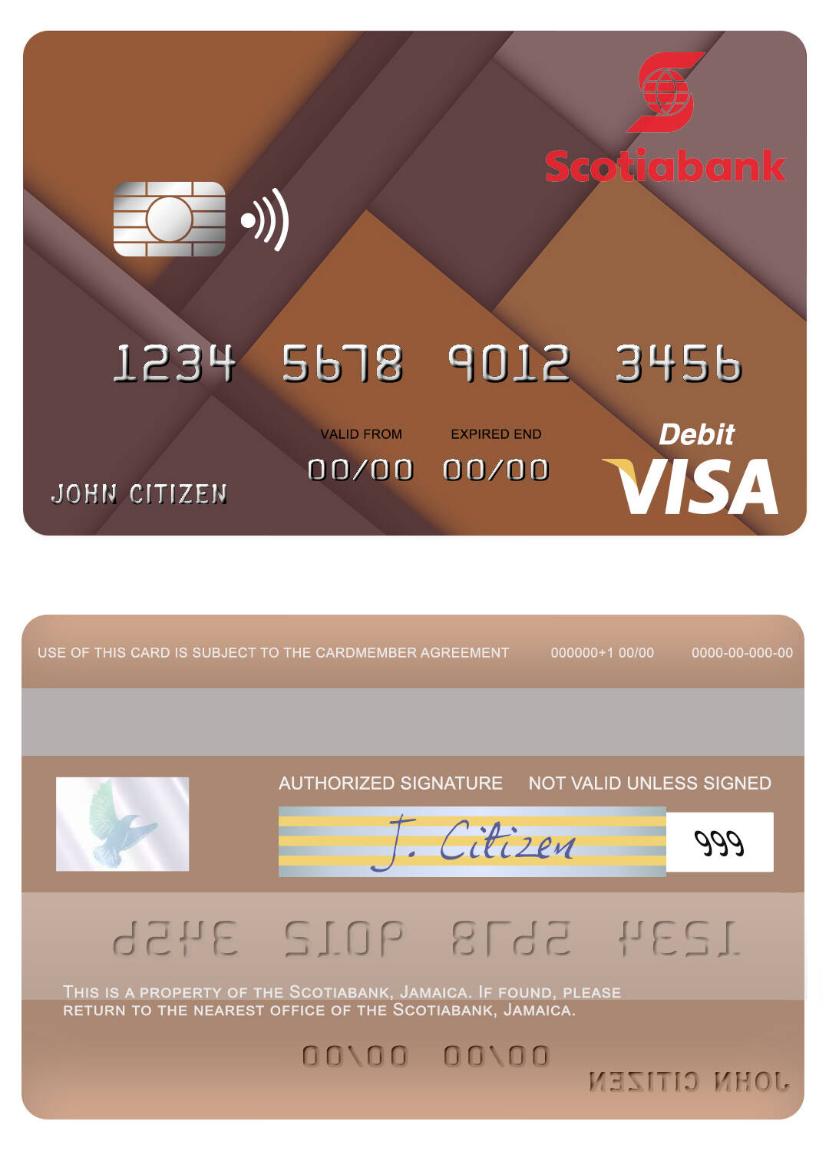 Jamaica Scotiabank visa debit card